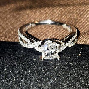 0.70 CT Princess cut 14 Karat white gold ring.